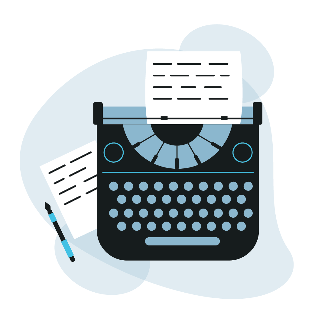 Author Writing on Typewriter